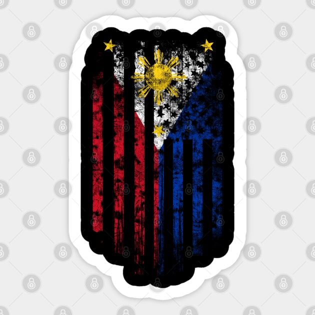 Philippines and America Flag Combo Sticker by Family Heritage Gifts